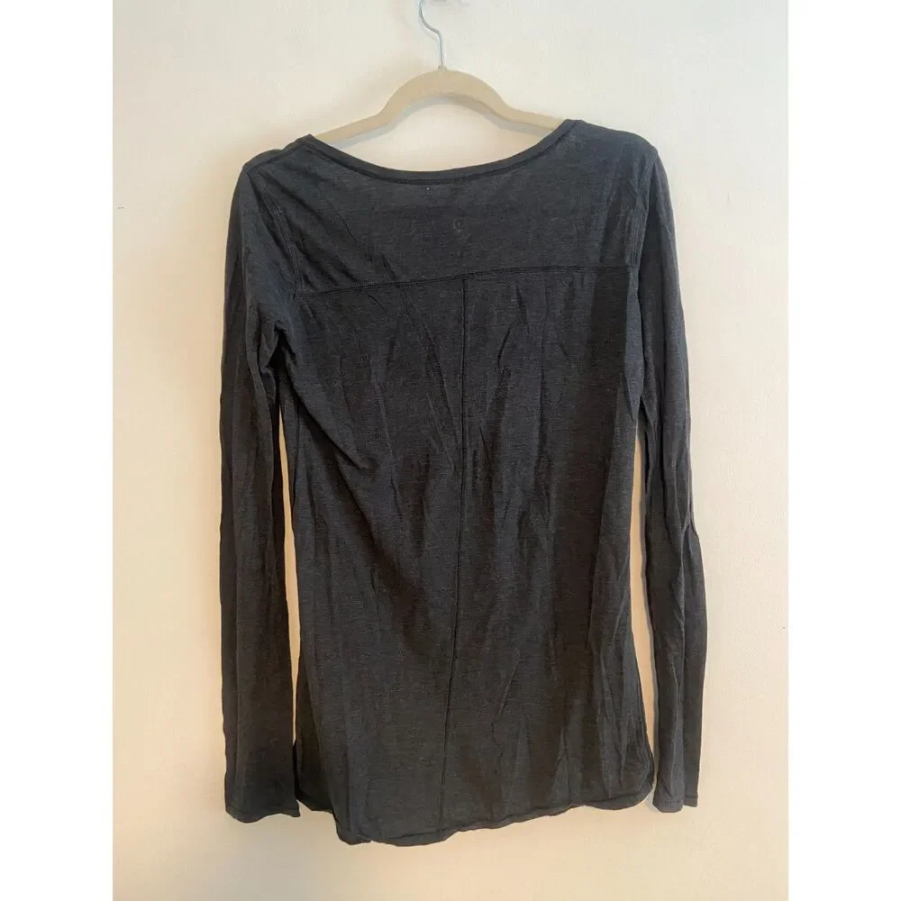 Lululemon Another Round Long Sleeve Heathered Black Charcoal Grey